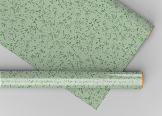 Green Botanical Wrapping Paper