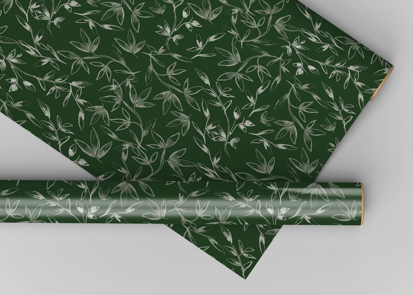 Dark Green Botanical Wrapping Paper