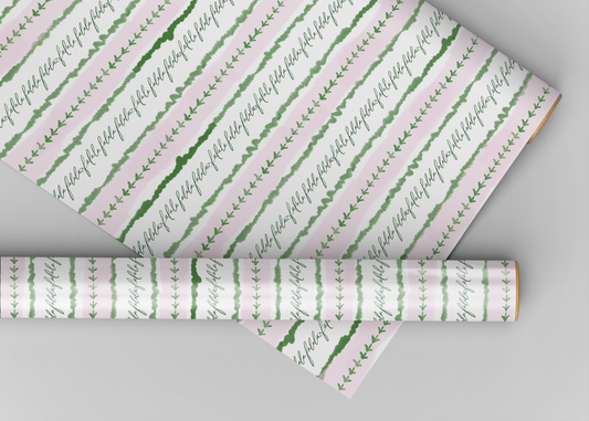 Fa La La Striped Wrapping Paper